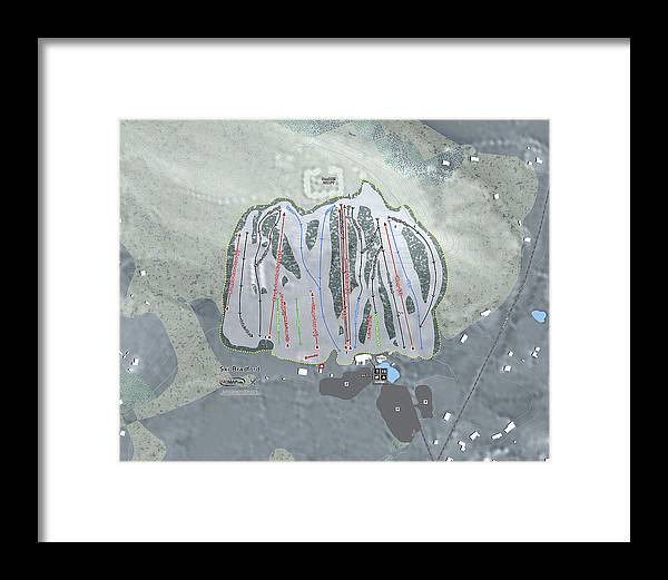 Ski Bradford Ski Trail Map - Framed Print - Powderaddicts