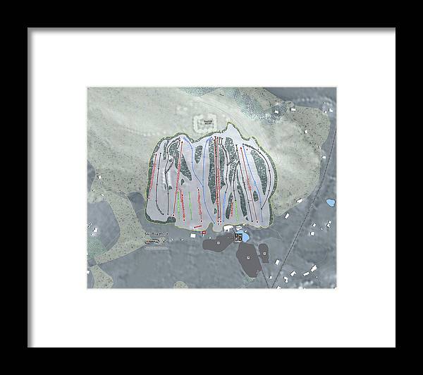 Ski Bradford Ski Trail Map - Framed Print - Powderaddicts