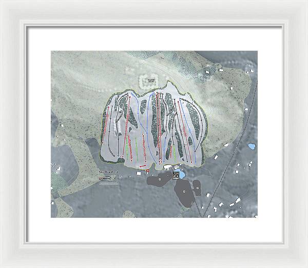 Ski Bradford Ski Trail Map - Framed Print - Powderaddicts