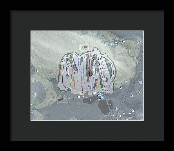 Ski Bradford Ski Trail Map - Framed Print - Powderaddicts