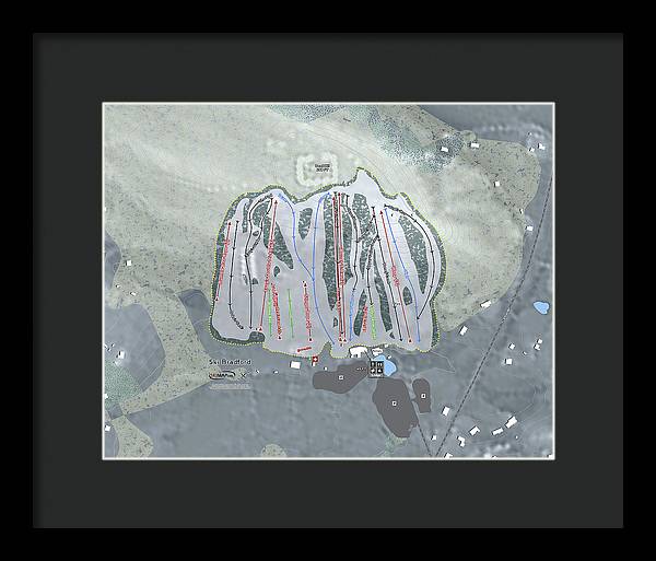 Ski Bradford Ski Trail Map - Framed Print - Powderaddicts