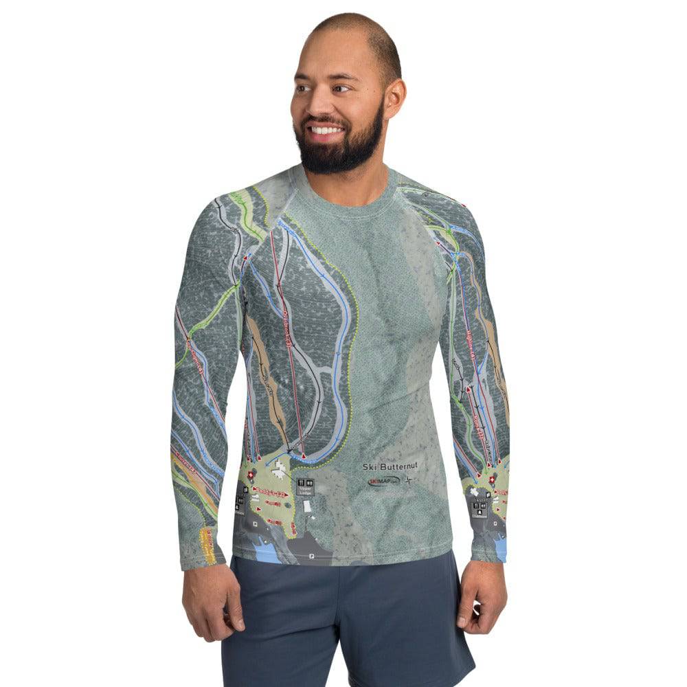 Ski Butternut ,Massachusetts Ski Trail Map Men's Base Layer Top