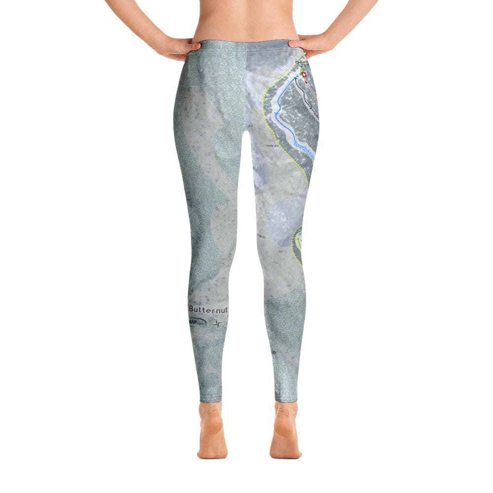 Ski Butternut, Massachusetts Ski Trail Map Women's Base Layer Bottom - Powderaddicts