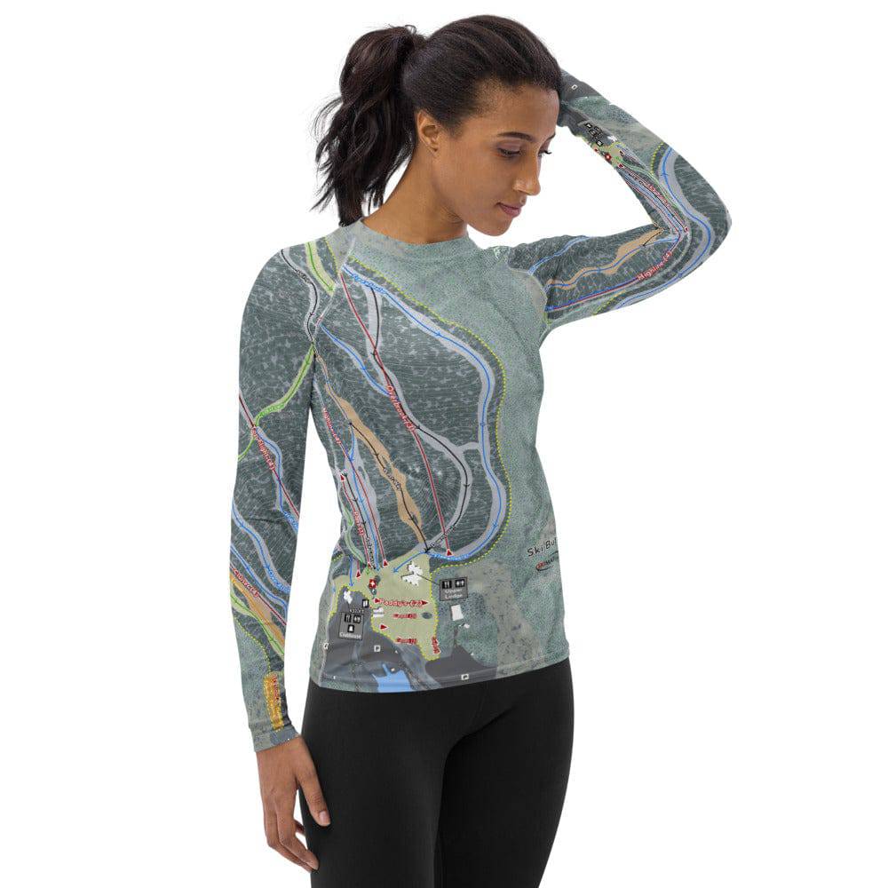 Ski Butternut, Massachusetts Ski Trail Map Women's Base Layer Top - Powderaddicts