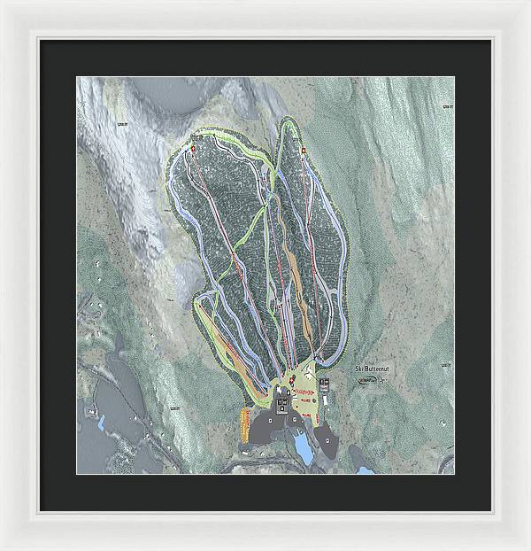 Ski Butternut Ski Trail Map - Framed Print - Powderaddicts
