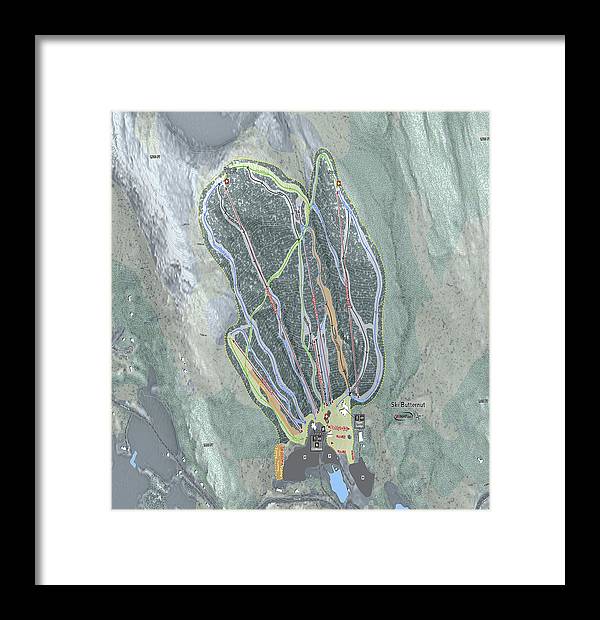 Ski Butternut Ski Trail Map - Framed Print - Powderaddicts