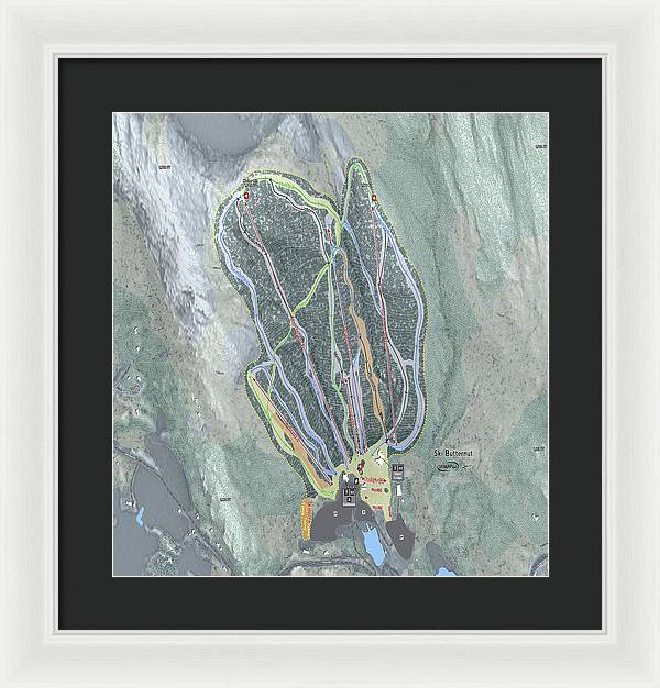 Ski Butternut Ski Trail Map - Framed Print - Powderaddicts
