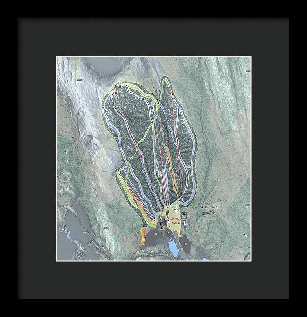 Ski Butternut Ski Trail Map - Framed Print - Powderaddicts