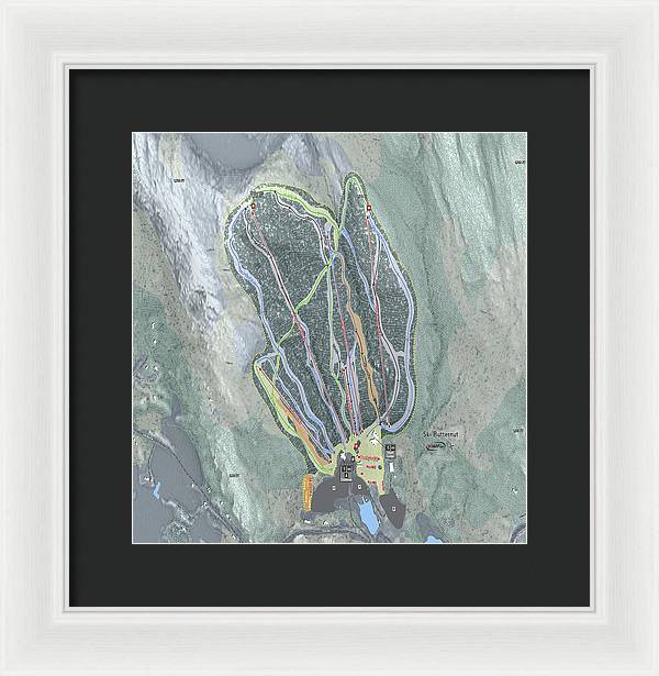Ski Butternut Ski Trail Map - Framed Print - Powderaddicts