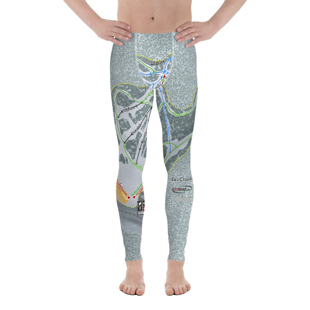 Ski Cloudcroft, New Mexico Ski Trail Map Men's Base Layer Bottom