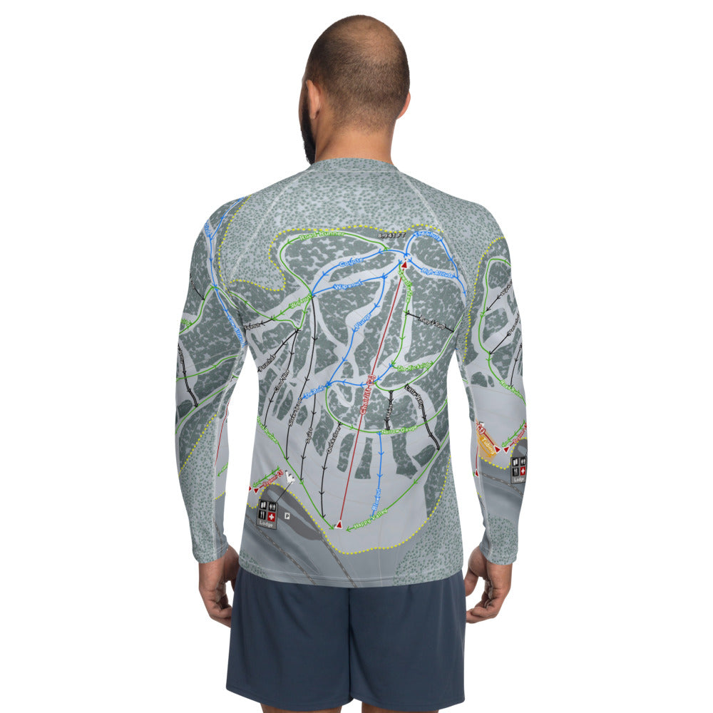 Ski Cloudcroft, New Mexico Ski Trail Map Men's Base Layer Top - Powderaddicts