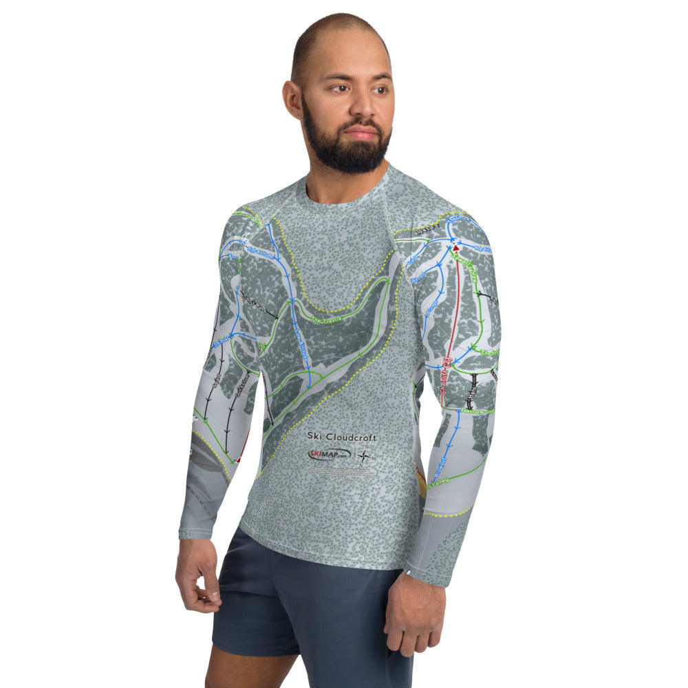 Ski Cloudcroft, New Mexico Ski Trail Map Men's Base Layer Top - Powderaddicts
