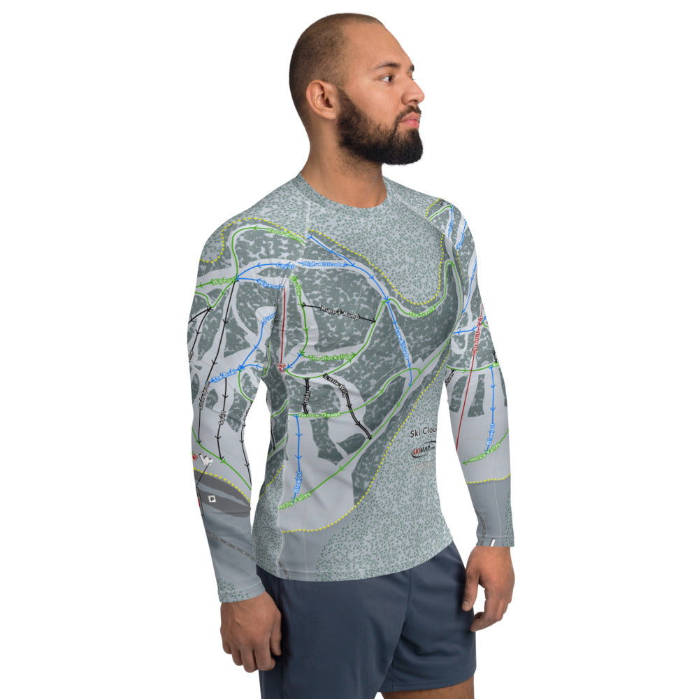 Ski Cloudcroft, New Mexico Ski Trail Map Men's Base Layer Top - Powderaddicts