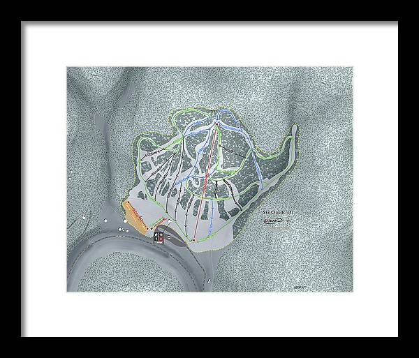 Ski Cloudcroft Ski Trail Map - Framed Print - Powderaddicts