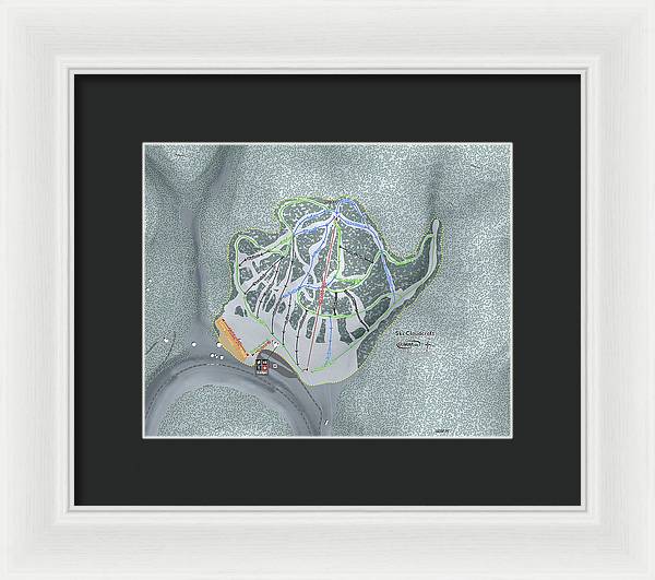 Ski Cloudcroft Ski Trail Map - Framed Print - Powderaddicts
