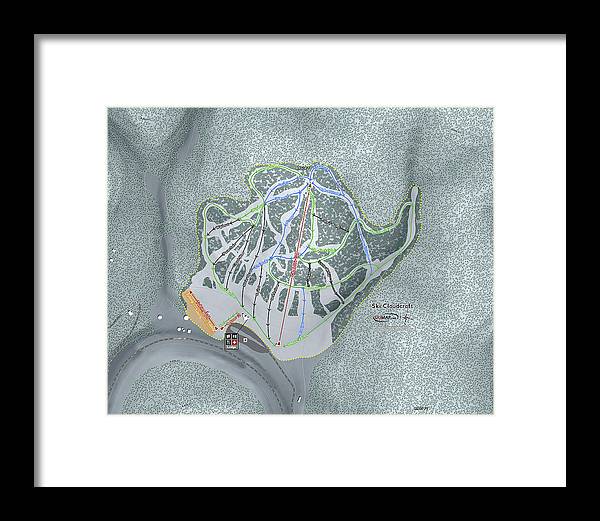 Ski Cloudcroft Ski Trail Map - Framed Print - Powderaddicts