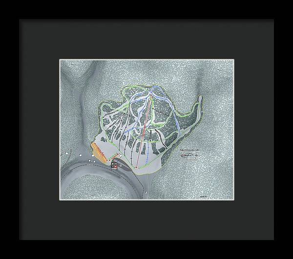 Ski Cloudcroft Ski Trail Map - Framed Print - Powderaddicts