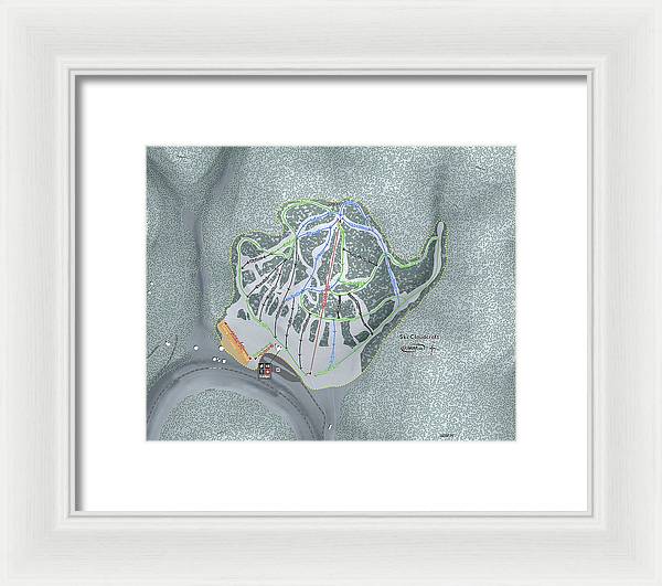 Ski Cloudcroft Ski Trail Map - Framed Print - Powderaddicts