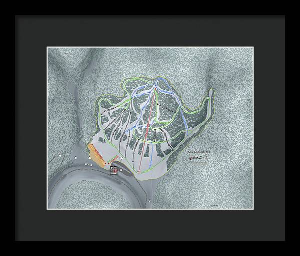 Ski Cloudcroft Ski Trail Map - Framed Print - Powderaddicts