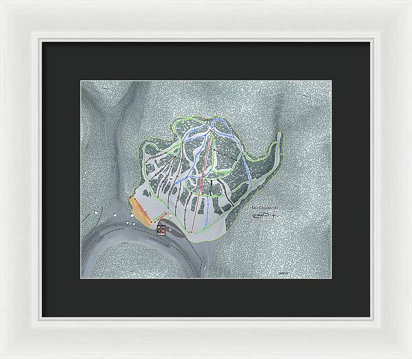 Ski Cloudcroft Ski Trail Map - Framed Print - Powderaddicts