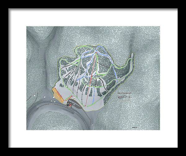 Ski Cloudcroft Ski Trail Map - Framed Print - Powderaddicts