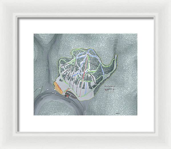 Ski Cloudcroft Ski Trail Map - Framed Print - Powderaddicts