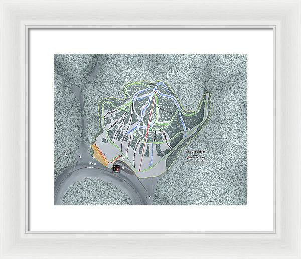 Ski Cloudcroft Ski Trail Map - Framed Print - Powderaddicts