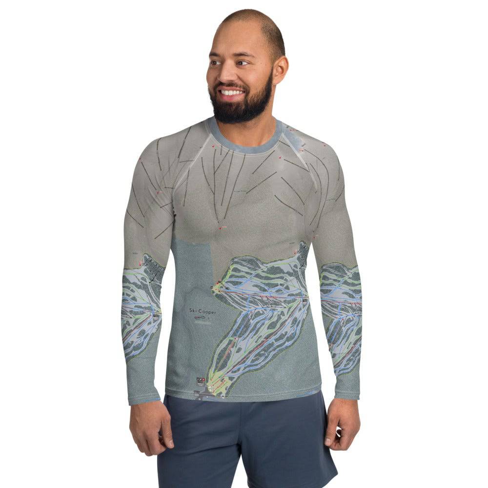 Ski Cooper, Colorado Ski Trail Map Men's Base Layer Top - Powderaddicts