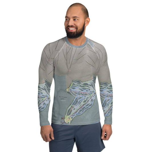 Ski Cooper, Colorado Ski Trail Map Men's Base Layer Top - Powderaddicts