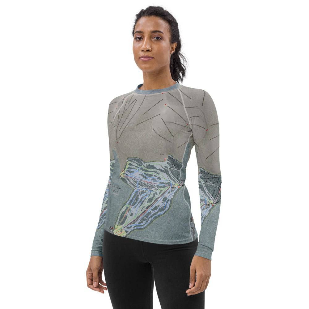 Ski Cooper, Colorado Ski Trail Map Women's Base Layer Top - Powderaddicts