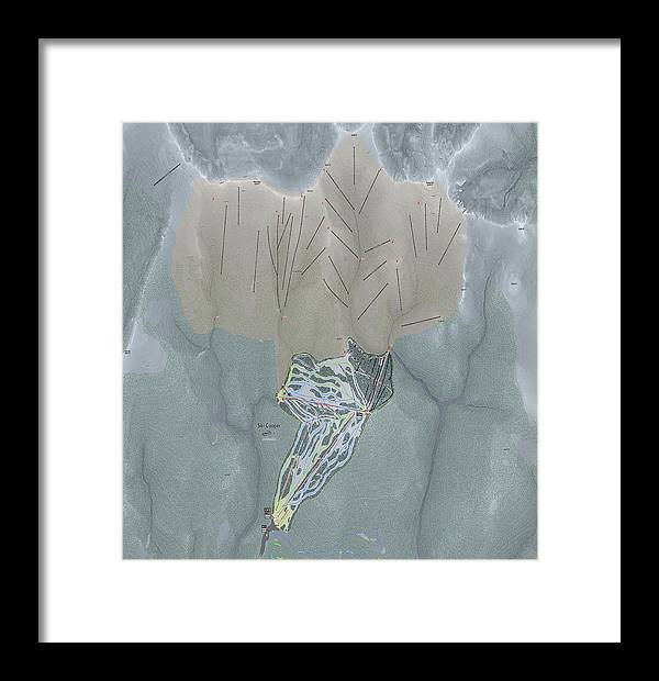 Ski Cooper Ski Trail Map - Framed Print - Powderaddicts