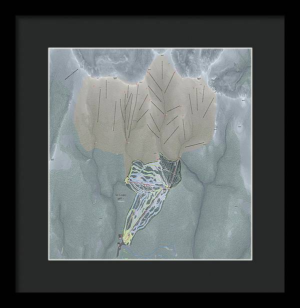 Ski Cooper Ski Trail Map - Framed Print - Powderaddicts