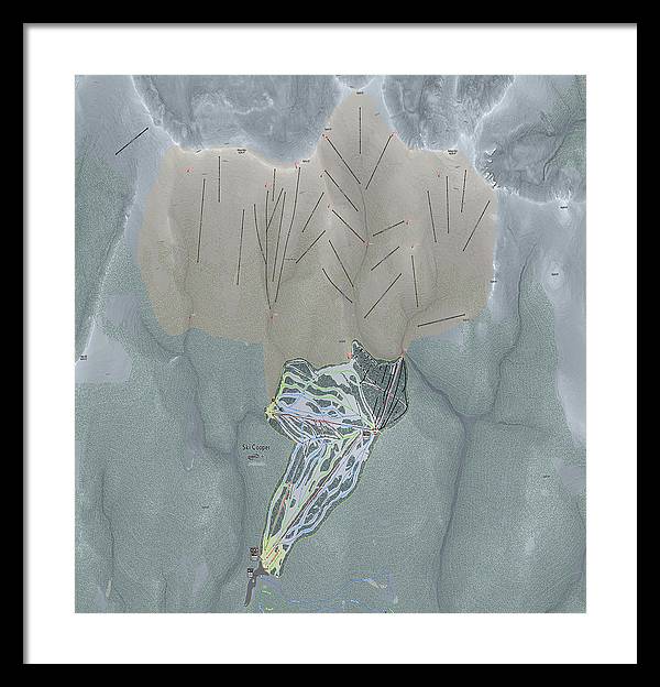 Ski Cooper Ski Trail Map - Framed Print - Powderaddicts