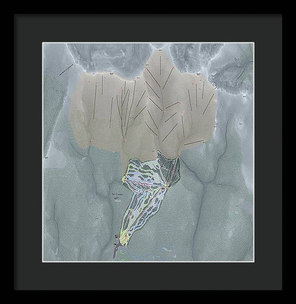 Ski Cooper Ski Trail Map - Framed Print - Powderaddicts