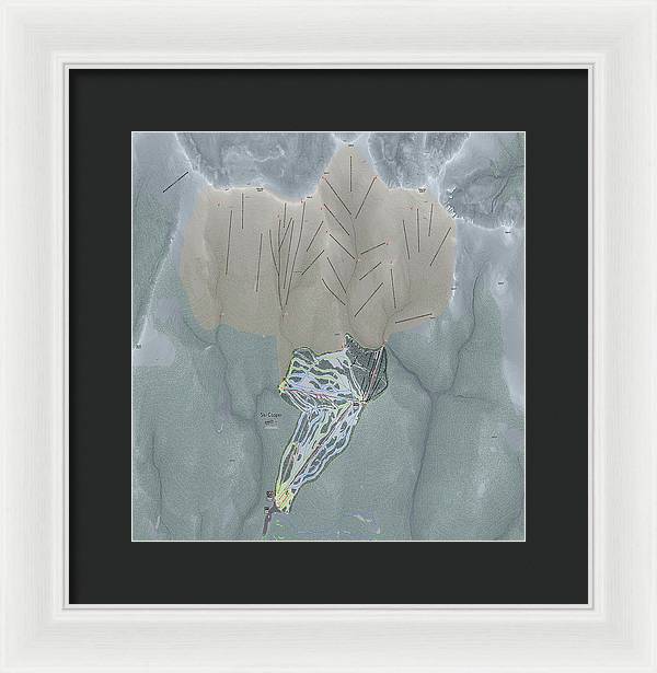 Ski Cooper Ski Trail Map - Framed Print - Powderaddicts