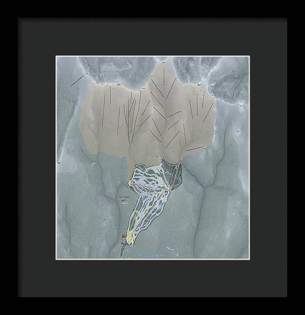 Ski Cooper Ski Trail Map - Framed Print - Powderaddicts