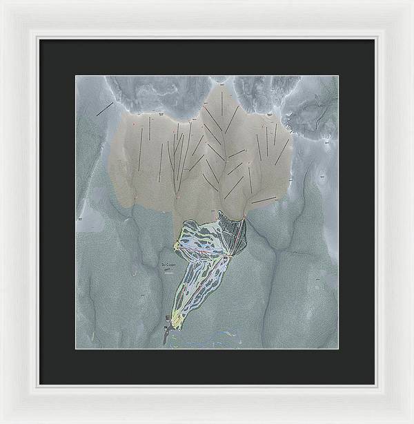 Ski Cooper Ski Trail Map - Framed Print - Powderaddicts