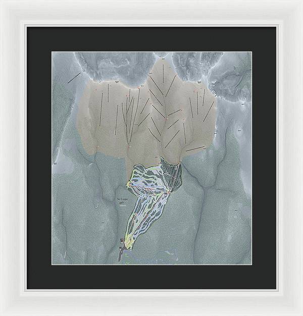 Ski Cooper Ski Trail Map - Framed Print - Powderaddicts