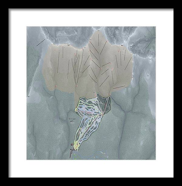 Ski Cooper Ski Trail Map - Framed Print - Powderaddicts