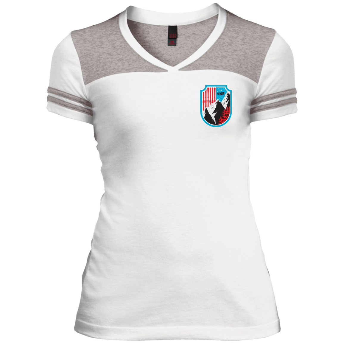 Ski Flag Ladies Tees and V-Neck - Powderaddicts
