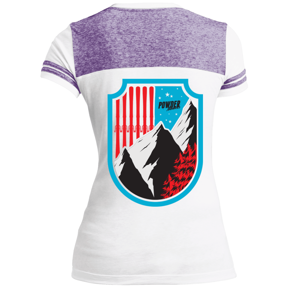 Ski Flag Ladies Tees and V-Neck - Powderaddicts