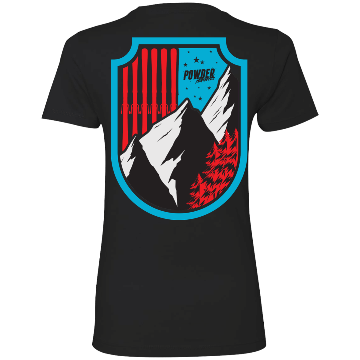 Ski Flag Ladies Tees and V-Neck - Powderaddicts