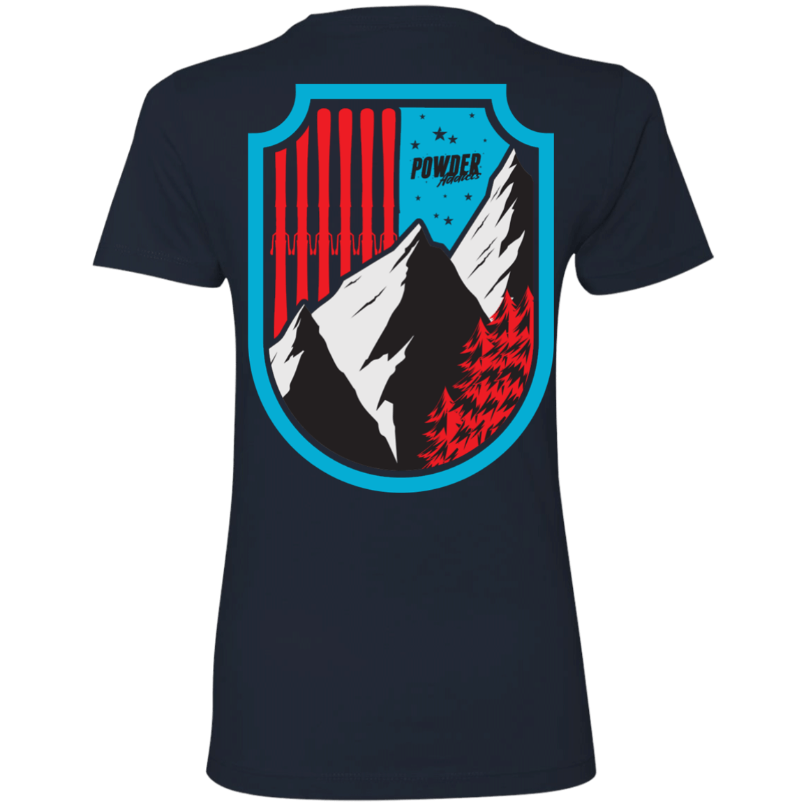 Ski Flag Ladies Tees and V-Neck - Powderaddicts