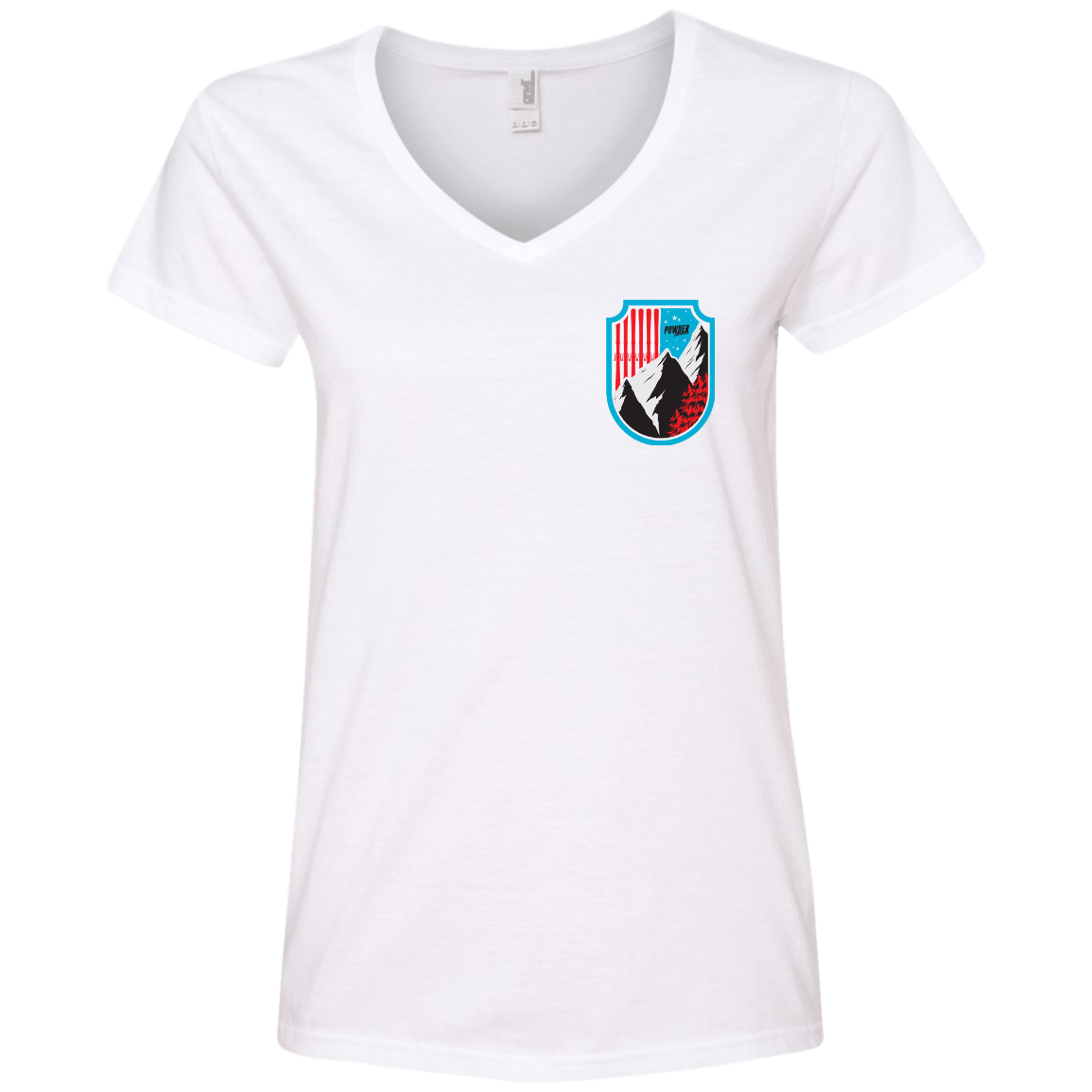 Ski Flag Ladies Tees and V-Neck - Powderaddicts