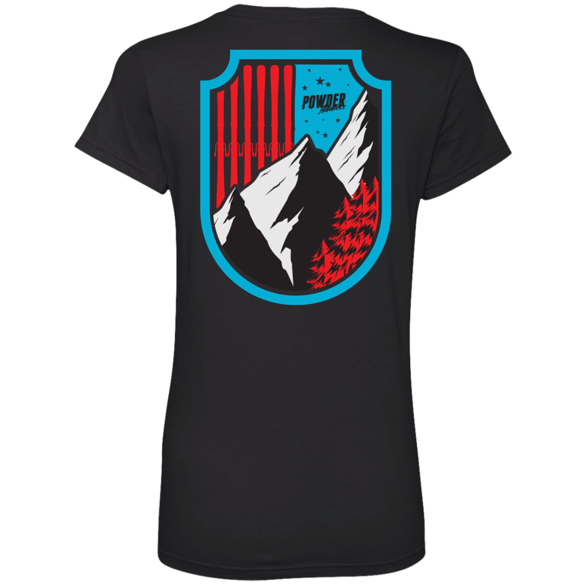 Ski Flag Ladies Tees and V-Neck - Powderaddicts