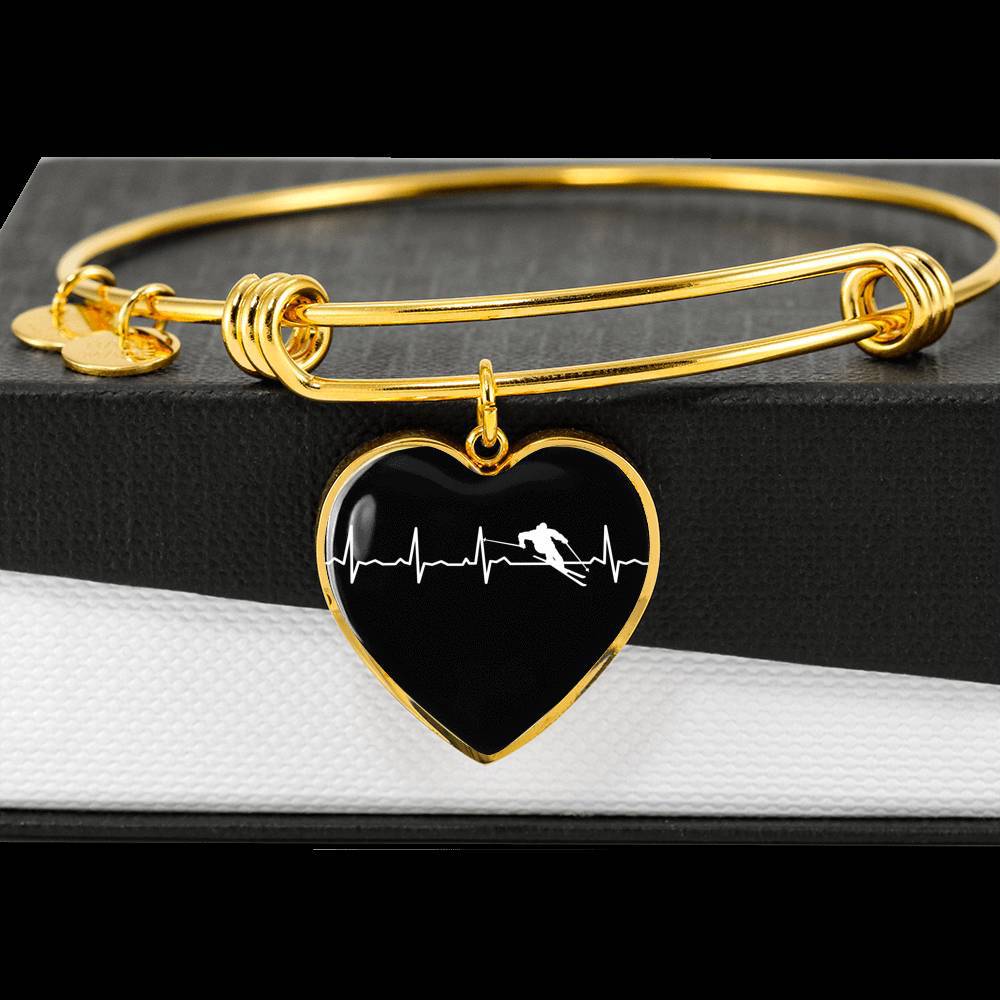 Ski Is My Heartbeat Pendant and Bangle - Powderaddicts