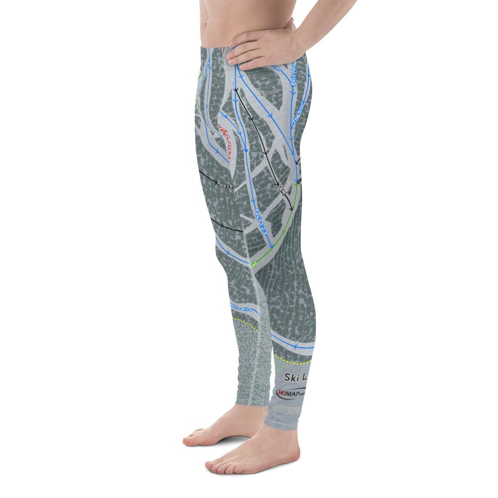 Ski Land, Alaska Ski Trail Map Men's Base Layer Bottom - Powderaddicts