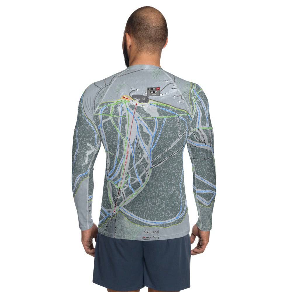 Ski Land, Alaska Ski Trail Map Men's Base Layer Top - Powderaddicts