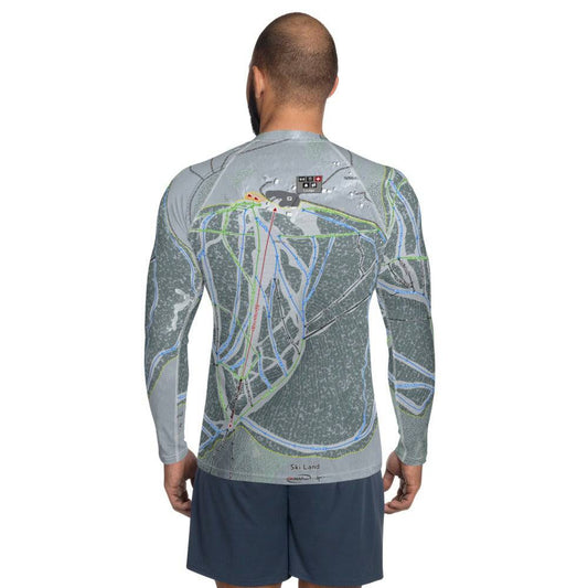 Ski Land, Alaska Ski Trail Map Men's Base Layer Top - Powderaddicts