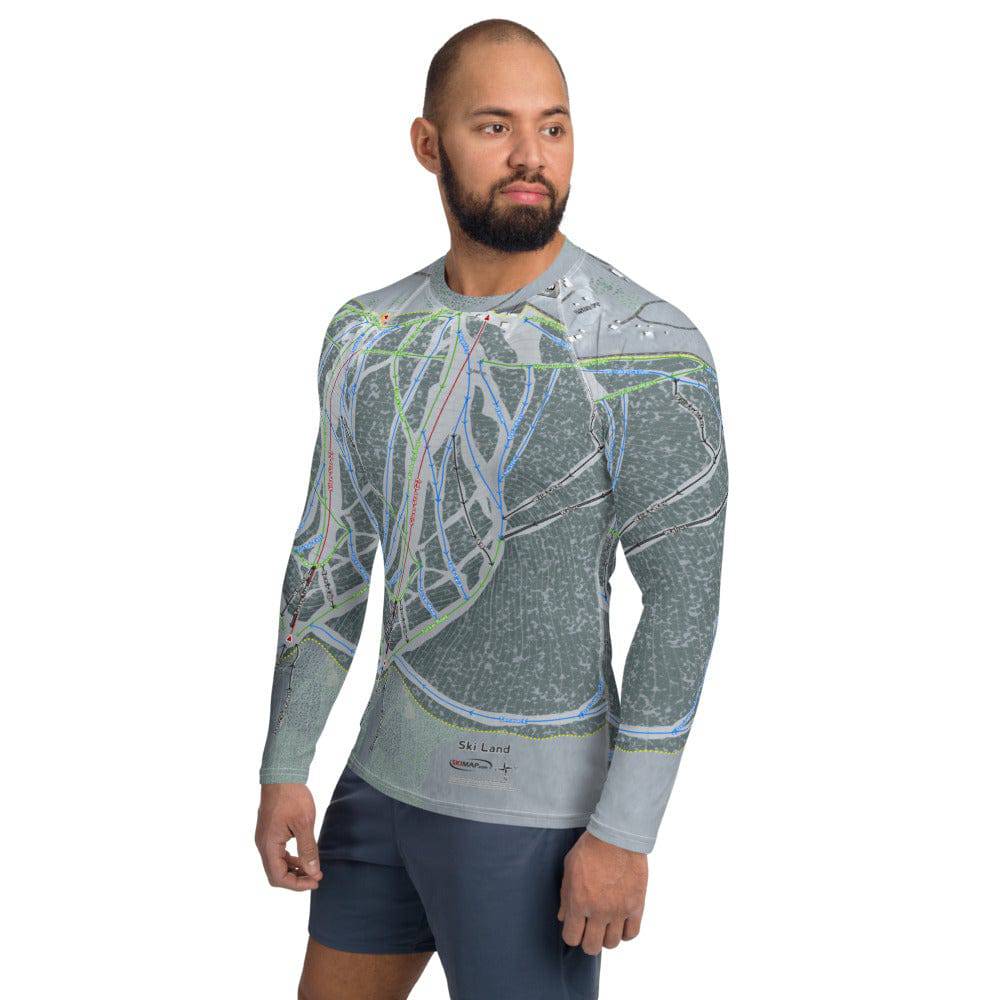 Ski Land, Alaska Ski Trail Map Men's Base Layer Top - Powderaddicts